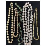 Five Vintage Necklaces in Various Styles and Mater