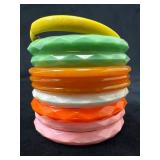 Hinged Metal Yellow Enamel Bangle from Sandor and