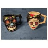 Ceramic Day of the Dead-Style Skull Mugs by Counte