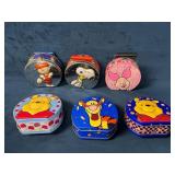 Six Metal Tin Lunchboxes Featuring Peanuts and Win