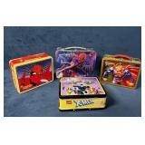 Four Marvel and DC Comics Tin Lunch Boxes Featurin
