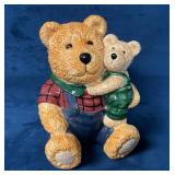 Ceramic Bear and Cub Cookie Jar with Removable Lid