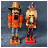 Two Wooden Nutcracker Figures Including Soldier an