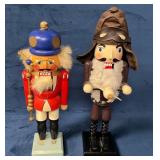 Two Wooden Nutcrackers with Distinct Costumes