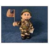 Military-Themed Animated Plush Doll with Camouflag
