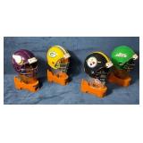 4 NFL Treasure Chest Mini Gumball Dispensing Helme