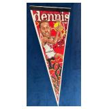 Dennis Rodman Chicago Bulls NBA Pennant with Holog