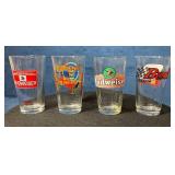 Four Budweiser Themed Pint Glasses with Mixed Desi