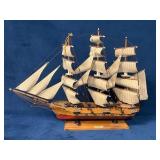 Wooden Model Ship Frigate Sails XVIII with Base