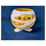 Halloween candy bowl Ceramic Mummy-Themed Wide Ope
