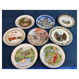 Eight German Collector Plates Featuring Various Sc