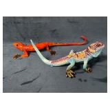 Decorative Metal Lizard Sculptures in Bright Color
