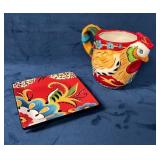 The Pioneer Woman Rooster Mug and Floral Plate Set