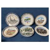 Six Decorative German Souvenir Plates Featuring La