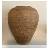 Earthenware Vase With Engraved Patterned Design