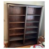 Double Bookcase, Wooden, 77 Inches Tall, 60 Inches