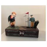 Cast Iron Mechanical Bank Featuring Golfers