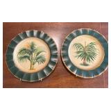 Decorative Metal Plates with Botanical Illustratio