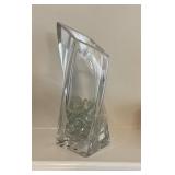 Kosta Boda Twisted Glass Vase with Decorative Ston