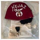 Hejaz Shriner Fez with Tassel, Storage Case, and M