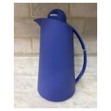 Blue Plastic 1.0-Liter Thermos with Insulated Lid