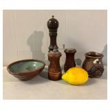 Ceramic and Wood Kitchen Items, Including Lemon Mo