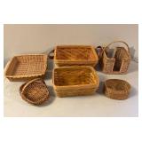 Six Woven Baskets in Various Styles and Sizes