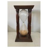 Wood-Framed Hourglass with Sand Timer