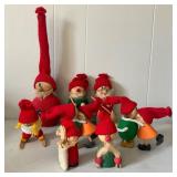 Scandinavian-Style Wooden and Cloth Christmas Figu