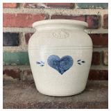 Pinewod Valley Blue Heart Stoneware Crock with Lid