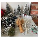 Holiday Decor With Trees, Angel, and Accessories