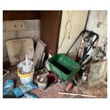 Items Scavenged From a Shed, Including Tools, Pain
