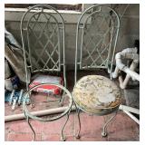 Two Ornate Metal Chairs for Repurposing