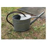 Vintage Galvanized Metal Watering Can With Tall Po