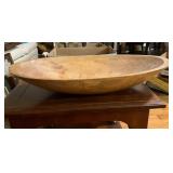 Old Hand-Carved Wood Dough Bowl