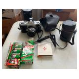Nikkormat Camera Lot with Lenses, Film, and Access