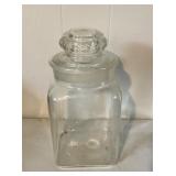Clear Glass Jar with Lid and Decorative Knob, Squa