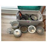 Storage Tote Assorted Aluminum Pots Pans for Scrap