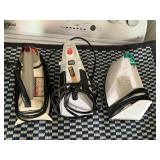 Three Electrical Irons by Black & Decker and Proct