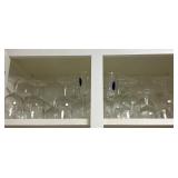 Glass Stemware Featuring Etched and Colored Detail