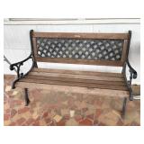 Berkeley Forge Cast Iron and Wood Outdoor Bench