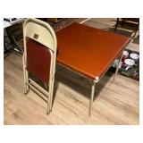 Metal Folding Card Table and Chair Set with Vinyl