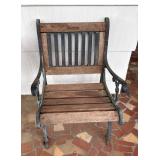 Berkeley Forge Cast Iron and Wood Patio Chair