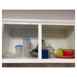 Various Kitchen Items Including Containers, Bowls,
