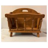 Wooden Magazine Rack with Spindle Sides and Handle