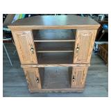 Two-Piece Stacking Entertainment System with Stora