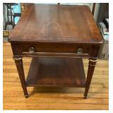 Heritage Mahogany Side Table with Drawer and Shelf