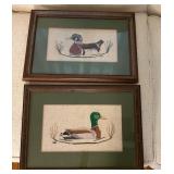 Framed Cross-Stitch of Waterfowl Set (Mallard and