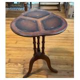 Tri-Fold Clawfoot Accent Table with Divided Top an