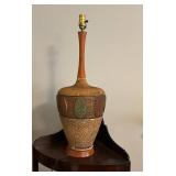 Mid-Century Modern Lamp With Textured Ceramic Base